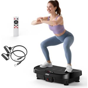 Vibration Plate Exercise Machine - 330lbs Weight Capacity, 120 Speed Levels, 5 Program Modes - Full Body Workout for Home Fitness, Toning & Wellness, LED Display, Low Noise Motor (Black)