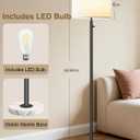 Floor Lamps for Living RoomLED Bulb Included,Dimmable Floor Lamp with Linen Shade,Modern Standing Lamp with Marble Base,Tall Floor Lamp for Bedroom,Nursery,Reading & Office,Black
