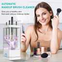 Makeup Brush Cleaner Machine, Multi-Functional Automatic Makeup Brush Cleaner with Dual Cleaning Modes Dryer-Holder for Most Brushes USB-C Rechargeable, Gift Women Beginner