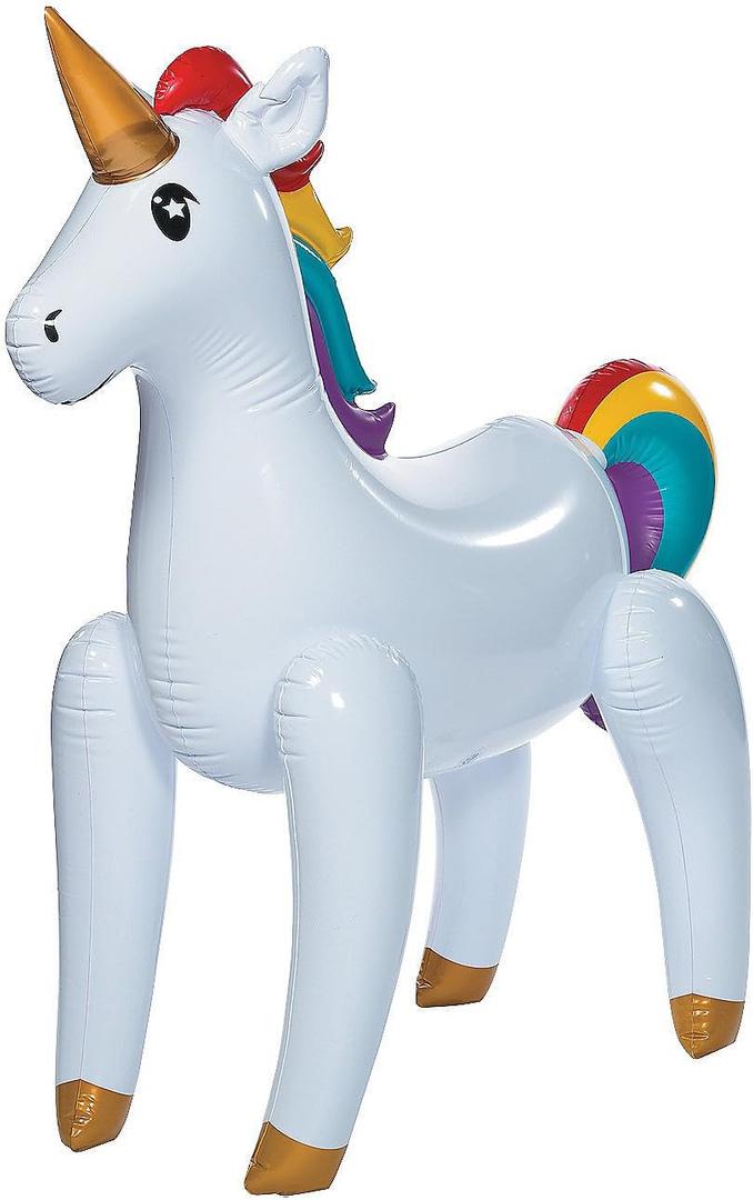 Large Inflatable Unicorn (Blows up to 4 feet Tall) Fun Party Decorations and Novelty Gift