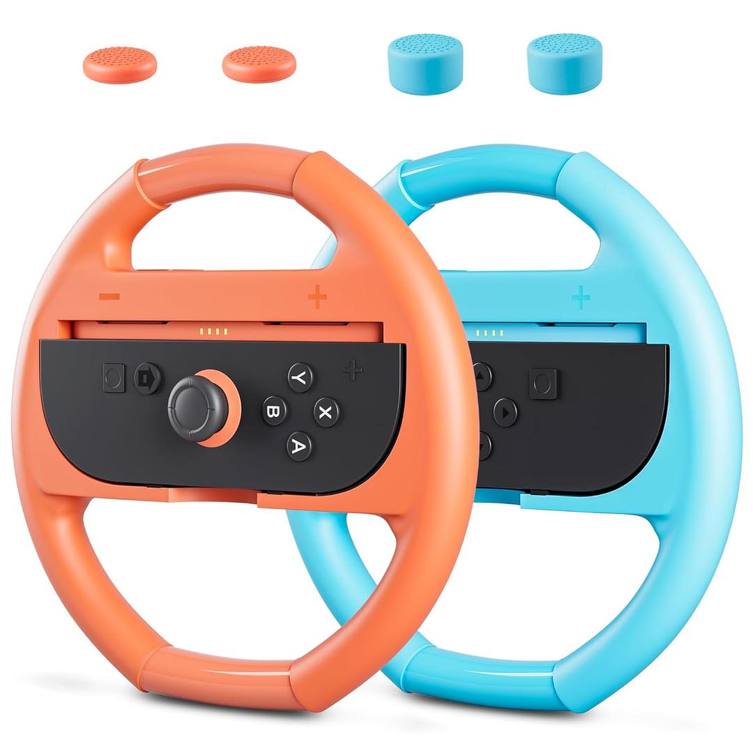 GLDRAM 2pc Steering Wheel Controller Grip for Switch 2 Joycon