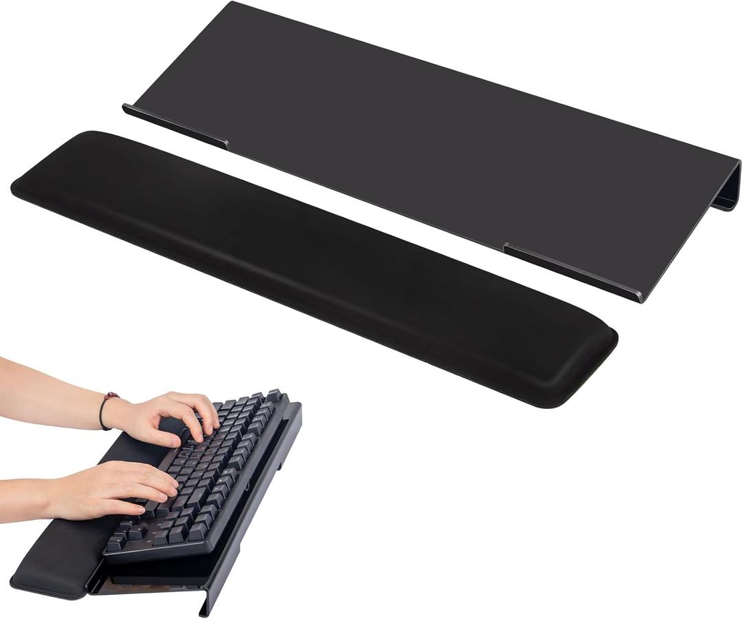 Keyboard Stand with Wrist Rest - Comfortable Wrist Pad for Easy Typing, Keyboard Tray for Office, Home, School (Fits Most Standard Keyboards)