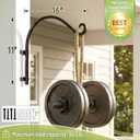 Lifyzoon Heavy Duty Hanging Plant Bracket: 50lbs Weight Capacity - Black Metal Plant Hangers for Outside, 16 Inch Outdoor Wall Hooks for Large Bird Feeder, Lanterns, Wind Chimes, Flower Baskets