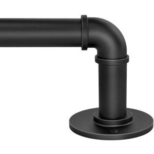 1 Inch Industrial Curtain Rods for Windows 66 to 120 Inches, Blackout Wrap Around Curtain Rod, for Indoor and Outdoor, Simple Design, 95 to 150 Inches, Black