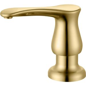 GAGALIFE Kitchen Sink Soap Dispenser Gold, Built in Soap Dispenser with 13 OZ Bottle, Refill from The Top, Liquid Dispenser for Kitchen Sink
