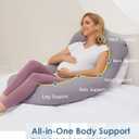 ZZZhen Pregnancy Pillow for Sleeping, G Shaped Maternity Pillow - 56 Inch with Grey Microfiber Removable Cover, Multi- Use and Support Back, Hips, Legs, Belly for Pregnant Women Sleeping