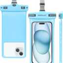 wellhouse Waterproof Phone Pouch, Waterproof Phone Case for iPhone 16 15 14 13 12 Pro Max XS Samsung, IPX8 3D Cellphone Dry Bag Beach Essentials (Green 8.0", 8 inch)