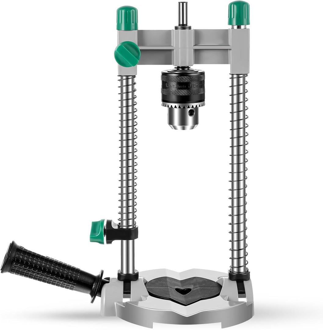 Zonon Portable Drill Guide Attachment - Multi-Angle Press for 1/4" and 3/8" - Precision Drilling Jig for Angled or Straight Holes - Adjustable Black