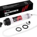 Thorstone 200cc Automotive Fluid Extractor Pump, Manual Oil Change Syringe with 60cm Rubber Hose & 2pcs 22cm PVC Suction Tubes