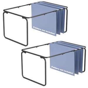 Vanulee 2 Set Hanging File Folder Frame,Legal/Letter Size,Adjustable Length 16-25 inches,12.598W 9.45" H, Hanging Folders Holder for Desktop Organizer and Metal Rail in Filing Cabinet Drawer