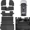 Floor Mats & Large Trunk Mat for 2015 2016 2017 2018 2019 Ford Explorer, TPE All Weather Protection Car Floor Liners with Cargo Liners & Backrest Mat Accessories