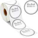 500 Pack Drink Stickers for Cups, Water Bottles, This Drink Belongs to Stickers for Wedding Reception, Birthday Party, Anniversary, Cocktail Party, Blank Cup Name Tags (2 in)