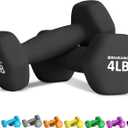 Balelinko Rubber Grip Encased Dumbbell Cast Iron Weight with Anti-Slip Handle Dumbbell -Strength Training Equipment - Home Gym Accessories - Full Body Workout - Muscle Building (Black)