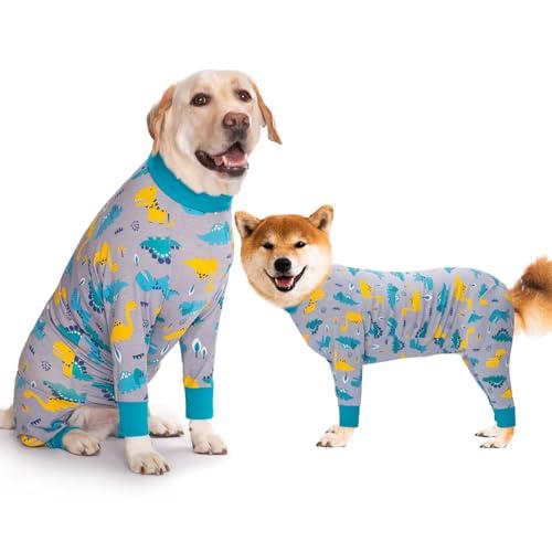 Dog Recovery Suit After Surgery Female Male, Dog Neuter Shirt Cone Alternatives Prevent Licking Surgical Onesies (Dinosaur, 2XL)