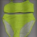 MELYUM High Waisted Bikini Sets for Women Two Piece Swimsuit Tummy Control Bathing Suit Cheeky Bottoms Push Up Top, M, Neon Green