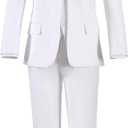 Toddler Boys Suit Kids Formal Dresswear Prom Tuxedo Children's Slim Fit Suits (5T, White 5pc)