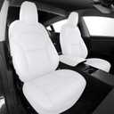 AOMSAZTO Seat Covers for Model 3 2024 2025 (Not Performance)-Full Set Leather Waterproof Car Seat Covers Airbag-Ready Design for Tesla Model 3(with Armrest & Backrest Bolster Cover)-White