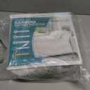 PlushDeluxe Premium Bamboo Mattress Protector  Queen Size, Waterproof, & Ultra Soft Breathable Noiseless Washable Bed Mattress Cover for Comfort & Protection - White