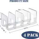 4 Pack Clear Acrylic File Organizer, Purse Organizer, File Sorter Desktop File Folder Organizer for Book, Envelopes, Mail, Document, Notebook, Office Supplies, Handbag