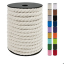 JeogYong Macrame Cord 10mm 75 Feet Thick Cotton Rope, 3 Strand Twisted Cotton Cord, Colored Macrame Rope for Crafts Packing, Wall Hangings, Plant Hangers, Knotting, Boho Home Decorations Natural