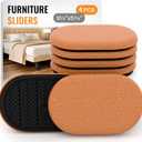 3 x Furniture Sliders for Hardwood Floors Felt-4 Pack 9-1/2" Oval Reusable Furniture Slider with Extra Thick Design - Heavy-Duty Furniture Movers - Felt Sliders Effortless Moving