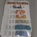 2 Pack LYXDS Classroom Signs Office Decor Think Before You Speak Poster Groovy Classroom Newsletters School Counselor Decor Metal Tin Sign 8x12in. 