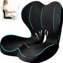 Lumbar Support Seat Cushion - Memory Foam Cushion for Office Chair, Car Seat, Airplane - Sciatica & Hip & Coccyx Pain Relief Desk Chair Cushion for Long Sitting Office Workers, Car Drivers