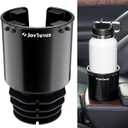 JOYTUTUS Large Stable Cup Holder Expander for YETI, Hydro Flask, Hold 18-40 oz Bottles and Mugs, Car Cup Holder Adapter with Adjustable Rubber Base (1pcs, black)