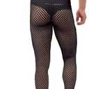 Men's Mesh See Through Pajama Breathable Long Pants Sleep Lounge Nightwear Homewear Bottoms (Black, M)