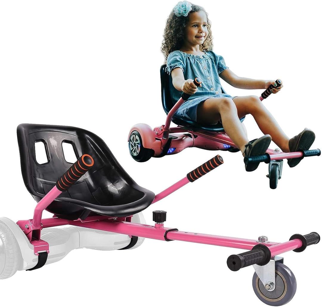 Hoverboard Seat Attachment for 6.5-10 Hover Board, Buggy Go Kart Conversion Kit, Accessory for Self Balancing Scooter, Hoverboards Go-Cart for Kids or Adults (Pink)