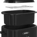 Sunvivi 28 Quart Electric Roaster Oven Turkey Roaster with Lid Electric Roasters with Removable Pan Large Roaster,Visible & Self-basting Lid, Fast Heating & Thaw/warming Setting,Black