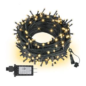 Outdoor String Lights 99FT 300 LED Connectable 8 Modes with Timer Decorative String Lights for Xmas Tree Patio Party Warm White
