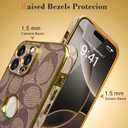 Compatible with iPhone 17 Pro Max Case with Logo View , Luxury Elegant Full Protection Slim Shockproof Leather Case with Camera Lens Protector Phone Cover for iPhone 17 Pro Max for Women Men