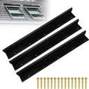 3 pcs Rain Diverter for Roof, 39 Inch Powder Coated Roof Rain Diverter with Nails, Rainwater Splash Guard for Shingle Roofs, Doorways, Windows, Chimneys and Roof Vents, Weatherproof Protection