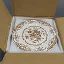 Dinner Plates Set of 6, Ceramic Kitchen Plates Microwave Safe Plates, 10.5 Inch Porcelain Dinner Plates Floral, Brown