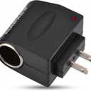 Car AC to DC Cigarette Lighter Power Converter, 220 V Cigarette Lighter to 12 V Wall Outlet Socket Adapter, Plug and Play Power Supply Transformer, Universal for Most 12 V Devices (Black)