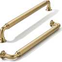 khtumeware 10-Pack Champagne Bronze Heavy-Duty Solid Cabinet Pulls, 8 Inch (203mm) Hole Center, Satin Brass Drawer Pulls, Cabinet Hardware, Suitable for Kitchen Cabinets, Bathrooms and Dressers