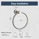 BGL Towel Ring Brushed Nickel, Bath Hand Towel Ring Stainless Steel Round Towel Holder for Bathroom