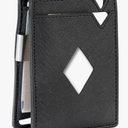 Bifold Slim Men Wallet Genuine Leather Thin, Fit 6-8 Cards, Several Cash (Fold Once), Small Vertical RFID Blocking Wallets for Men -Black democratic wallet for men semorid wallet for men