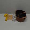 Wonderjune Leather Empty Gift Basket with Gift Bags Ribbons Greeting Cards Large Small Empty Basket Bag with Handle for Mother's Day, Birthday,easter, Housewarming Gift(Brown,Small)