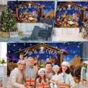 Nativity Garage Door Cover Decorations, 7X16ft Stable Manger Scene Backdrop Banner, Christmas Garage Door Covers Hanging Garage Decorations Xmas Religious Decor for Holiday Jesus Party
