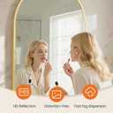 Sweetcrispy 24"x36" Arched Gold Bathroom Mirror Wall Mounted Vanity Metal Frame Mirror for Bedroom, Entryway, Living Room