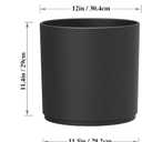 WSMKSZ 12 inch Large Deep Plant Pots for Outdoor Indoor Plants, Tall Cylinder Flower Pots with Drainage Holes and Saucer, Big Decorative Plastic Planter Pots for Garden Porch House Plants, Black