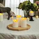 Homemory Rechargeable Flameless Candles, LED Candles, Battery Operated Candles with Remote and Timers, Outdoor Waterproof, Long Lasting, Set of 3
