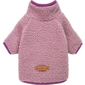 Fitwarm Sherpa Dog Sweater, Thermal Dog Clothes for Small Dogs Girl, Pet Winter Coat, Cat Outfit, Purple, XXL