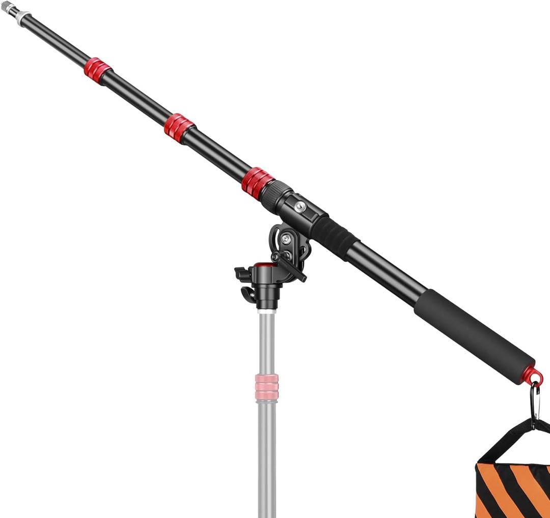 FreeSea Adjustable Extension Boom Arm for Light & C-Stands - 67" to 22" Lightweight Portable Adjustable Flash and Fill Light for Photography Lighting
