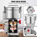 VEVOR 2000g Electric Grain Mill Grinder, High Speed 3400W Commercial Spice Grinders, Stainless Steel Pulverizer Powder Machine, for Dry Grains Spices Cereals Coffee Corn Pepper, Swing Type