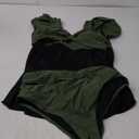 Edelqual Women's Plus Size Tankini Swimsuits Swim Dress Tummy Control Bathing Suits Two Piece High Waisted Swimwear 2025 2XL, Army Green and Black