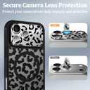 Magnetic Case for iPhone 17 Pro,with Screen Protector & Camera Lens Protector,Cute Black Leopard Print Design for Women Girls Men,Slim Anti Scratch Leopard Case for iPhone 17 Pro Max