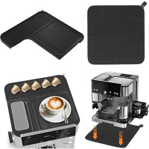 2 Pcs Top Mat & Sliding Mat for Ninja Espresso Coffee Machine ES601/ES701, Smooth Glide Sliding Mat with Non-Slip Base, Perfect Accessories rinder Access Unblocked, Waterproof, Heat-Resistant